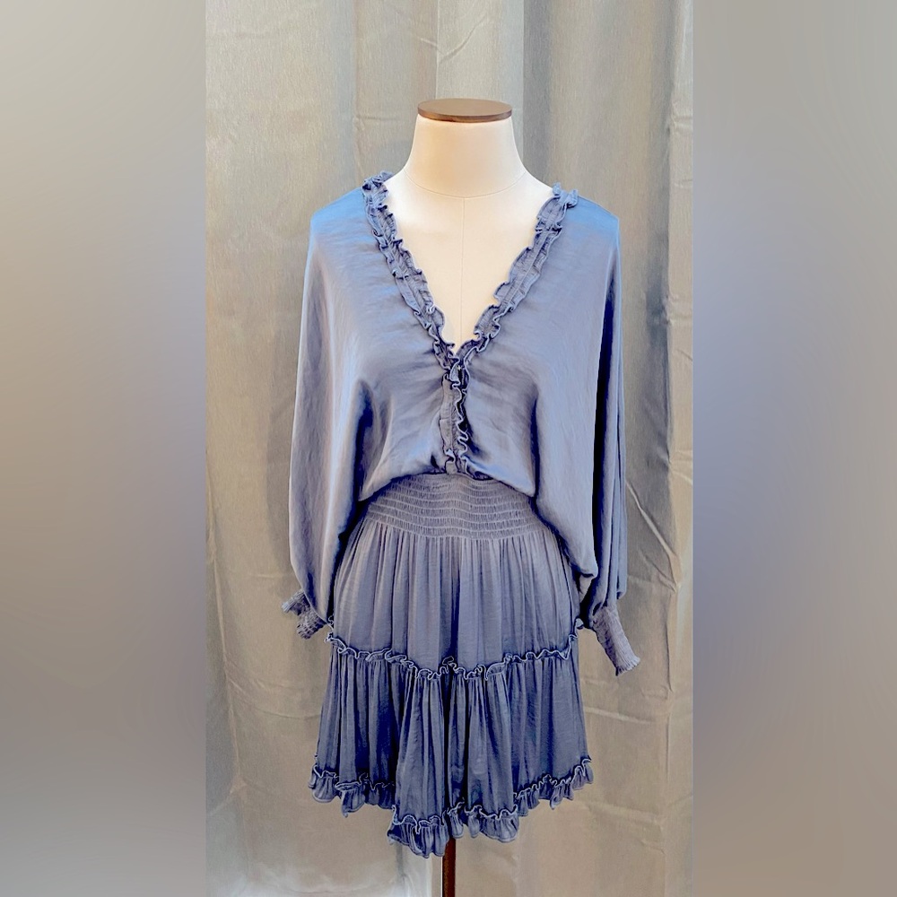NEW She & Sky satin blue mini dress